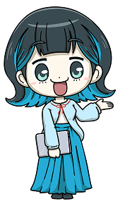 青い髪の女性のイラスト