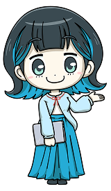 青い髪の女性のイラスト